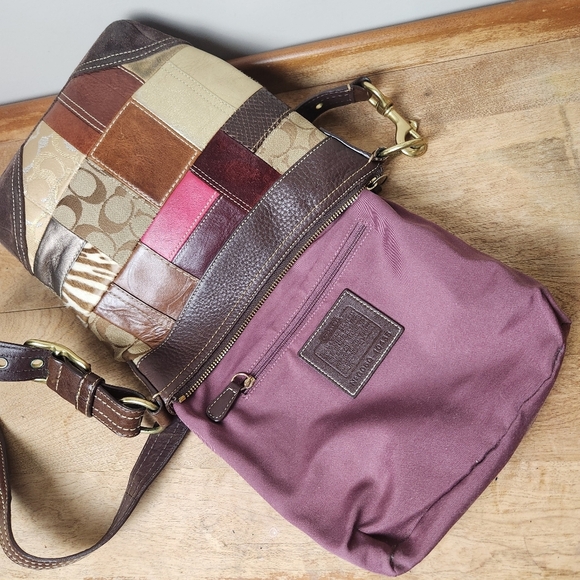 Coach Limited Edition Patchwork Crossbody Bag Mixed Leathers Authentic - Picture 8 of 16